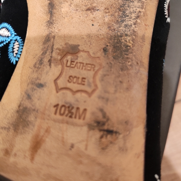 Tory Burch Navy Floral Embroidered Flats - Picture 8 of 10